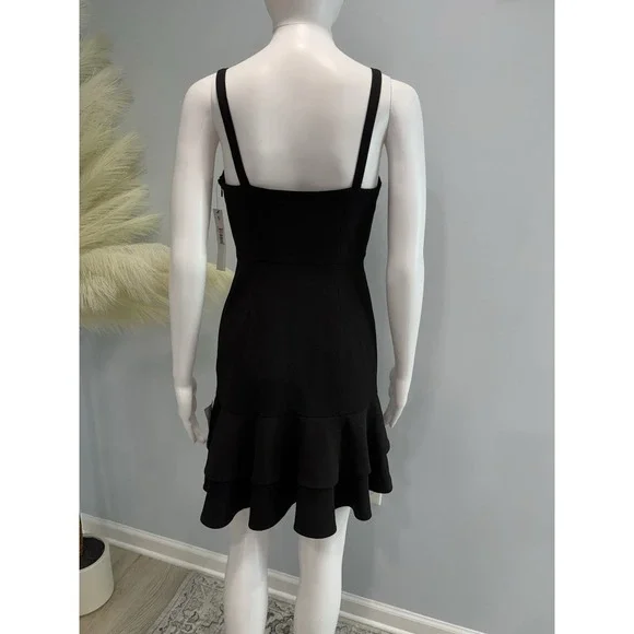 Clover & Sloane Black Fit & Flare Mini Dress Spaghetti Strap Women's Small NWT - Picture 5 of 12